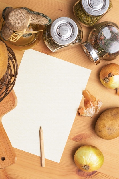 Karta przepisu na stole